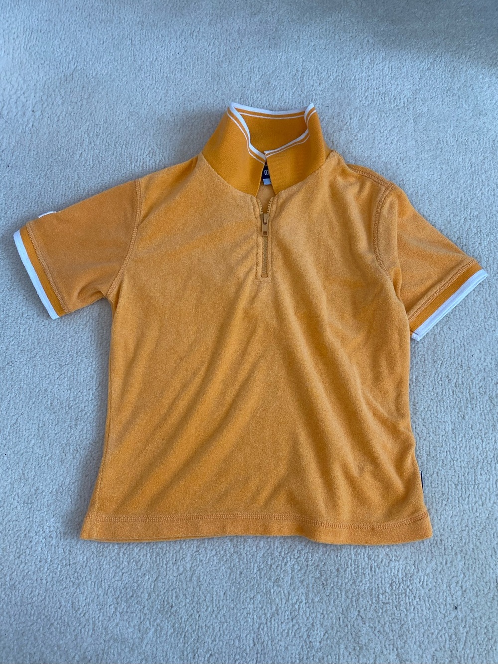 Menlow Orange Terry Cloth Polo Top